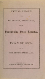 Annual report of the Town of Bow, New Hampshire 1882_cover