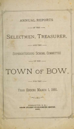 Annual report of the Town of Bow, New Hampshire 1881_cover