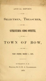 Annual report of the Town of Bow, New Hampshire 1879_cover