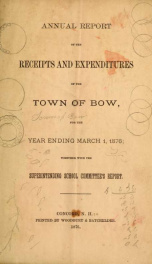 Annual report of the Town of Bow, New Hampshire 1876_cover