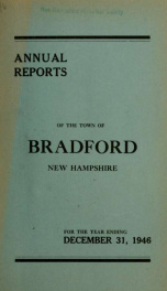 Annual report Town of Bradford, New Hampshire 1946_cover