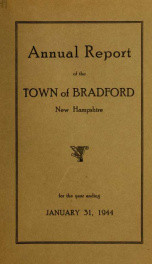 Annual report Town of Bradford, New Hampshire 1944_cover