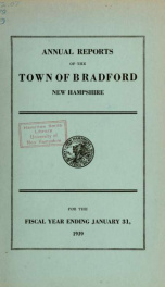 Annual report Town of Bradford, New Hampshire 1939_cover