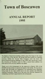 Annual reports of the Town of Boscawen, New Hampshire 1995_cover