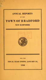 Annual report Town of Bradford, New Hampshire 1938_cover