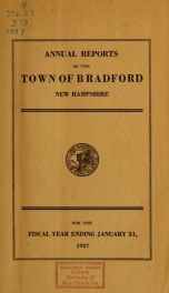 Annual report Town of Bradford, New Hampshire 1937_cover