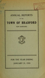 Annual report Town of Bradford, New Hampshire 1935_cover