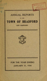 Annual report Town of Bradford, New Hampshire 1934_cover