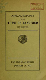 Annual report Town of Bradford, New Hampshire 1933_cover