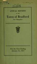 Annual report Town of Bradford, New Hampshire 1927_cover