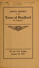 Annual report Town of Bradford, New Hampshire 1925_cover