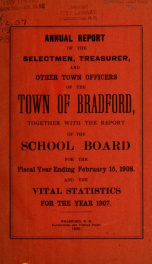 Annual report Town of Bradford, New Hampshire 1907_cover