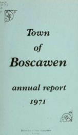 Annual reports of the Town of Boscawen, New Hampshire 1971_cover