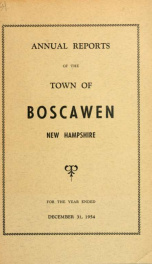 Annual reports of the Town of Boscawen, New Hampshire 1954_cover