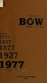 Annual report of the Town of Bow, New Hampshire 1977_cover