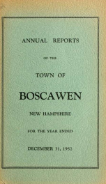 Annual reports of the Town of Boscawen, New Hampshire 1952_cover