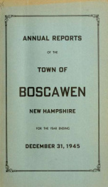 Annual reports of the Town of Boscawen, New Hampshire 1945_cover