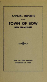 Annual report of the Town of Bow, New Hampshire 1959_cover