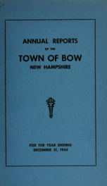 Annual report of the Town of Bow, New Hampshire 1954_cover