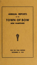 Annual report of the Town of Bow, New Hampshire 1953_cover