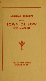 Annual report of the Town of Bow, New Hampshire 1951_cover