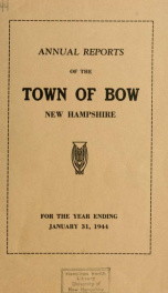 Annual report of the Town of Bow, New Hampshire 1944_cover