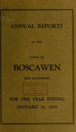 Annual reports of the Town of Boscawen, New Hampshire 1935_cover