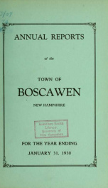 Annual reports of the Town of Boscawen, New Hampshire 1930_cover