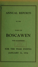 Annual reports of the Town of Boscawen, New Hampshire 1934_cover