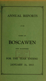 Annual reports of the Town of Boscawen, New Hampshire 1933_cover