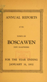 Annual reports of the Town of Boscawen, New Hampshire 1932_cover