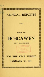 Annual reports of the Town of Boscawen, New Hampshire 1931_cover