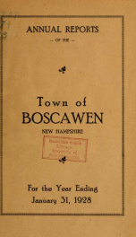 Annual reports of the Town of Boscawen, New Hampshire 1928_cover