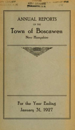 Annual reports of the Town of Boscawen, New Hampshire 1927_cover