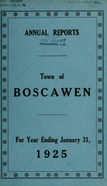 Annual reports of the Town of Boscawen, New Hampshire 1925_cover