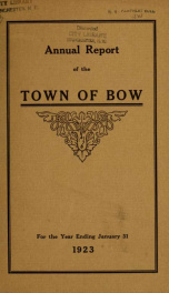 Annual report of the Town of Bow, New Hampshire 1923_cover