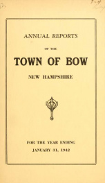 Annual report of the Town of Bow, New Hampshire 1942_cover