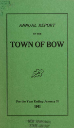 Annual report of the Town of Bow, New Hampshire 1941_cover