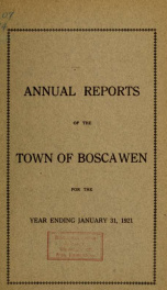 Annual reports of the Town of Boscawen, New Hampshire 1921_cover