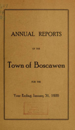 Annual reports of the Town of Boscawen, New Hampshire 1920_cover