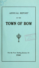 Annual report of the Town of Bow, New Hampshire 1940_cover