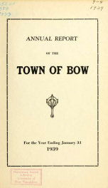 Annual report of the Town of Bow, New Hampshire 1939_cover