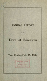 Annual reports of the Town of Boscawen, New Hampshire 1914_cover