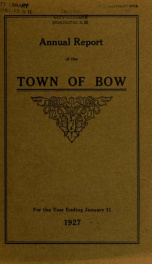 Annual report of the Town of Bow, New Hampshire 1927_cover