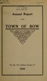 Annual report of the Town of Bow, New Hampshire 1925_cover