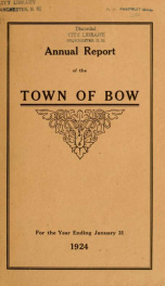 Annual report of the Town of Bow, New Hampshire 1924_cover
