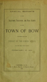 Annual report of the Town of Bow, New Hampshire 1901_cover