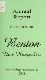 Annual report for the Town of Benton, New Hampshire 2008_cover