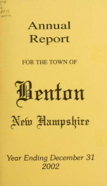 Annual report for the Town of Benton, New Hampshire 2002_cover