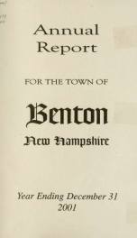 Annual report for the Town of Benton, New Hampshire 2001_cover